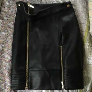 House of cb black faux leather skirt